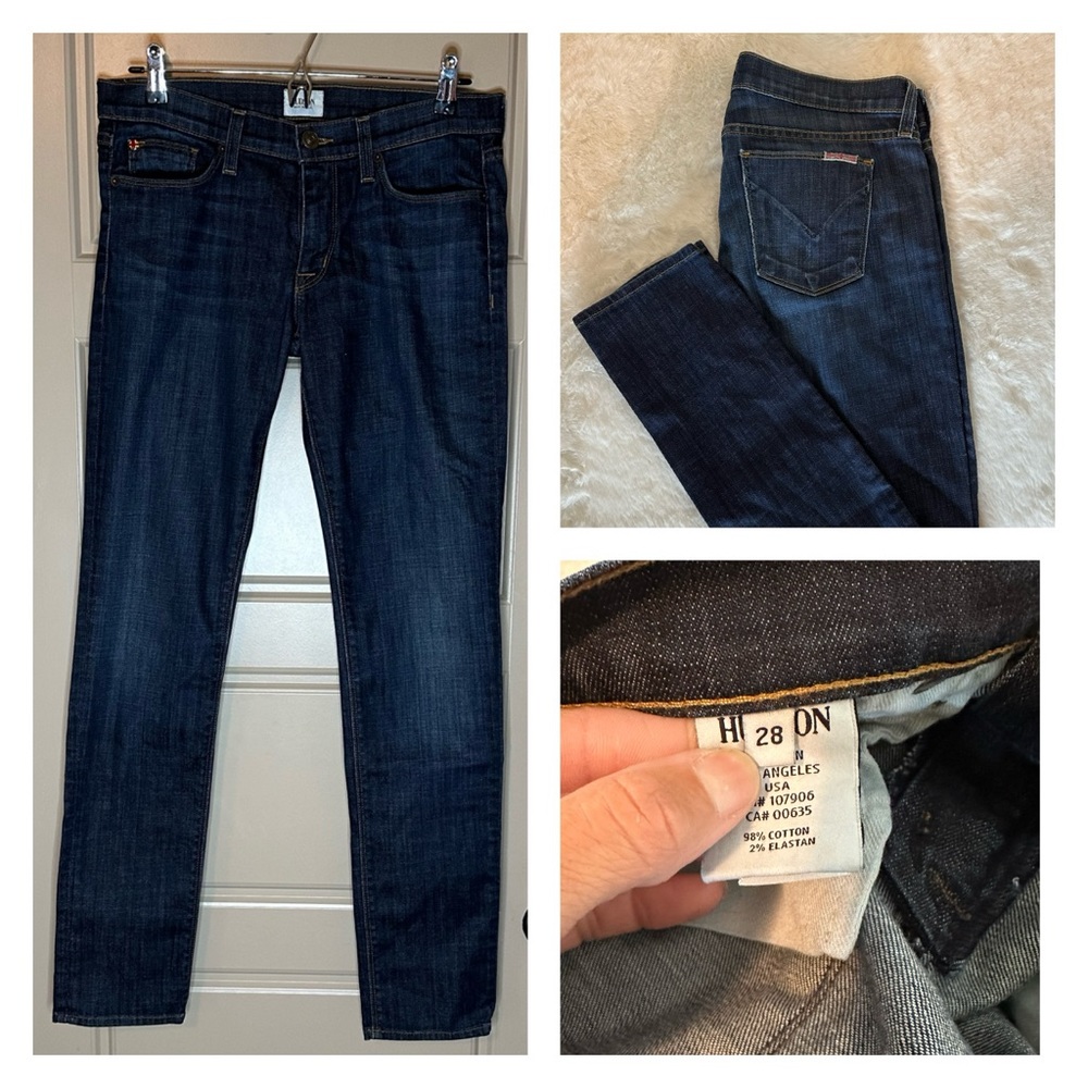 Hudson jeans. Blue skinny leg denim jeans